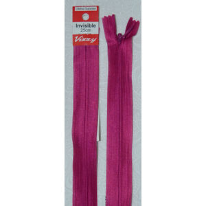 Vizzy Invisible Zip 25cm, Colour 123 GARDEN ROSE, A Quality Brand Name Zipper