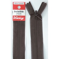 Vizzy Invisible Zip 25cm, Colour 14 BROWN, A Quality Brand Name Zipper