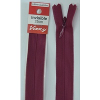 Vizzy Invisible Zip 25cm, Colour 34 BURGUNDY