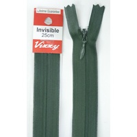 Vizzy Invisible Zip 25cm, Colour 46 HUNTER GREEN, A Quality Brand Name Zipper