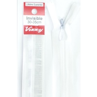 Vizzy Invisible Zip 30-35cm, Colour 01 WHITE, A Quality Brand Name Zipper