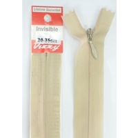 Vizzy Invisible Zip 30-35cm, Colour 07 NATURAL, A Quality Brand Name Zipper