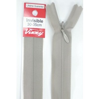 Vizzy Invisible Zip 30-35cm, Colour 114 SCHOOL GREY, A Quality Brand Name Zipper
