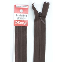 Vizzy Invisible Zip 30-35cm, Colour 14 BROWN, A Quality Brand Name Zipper