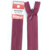 Vizzy Invisible Zip 30-35cm, Colour 34 BURGUNDY, A Quality Brand Name Zipper