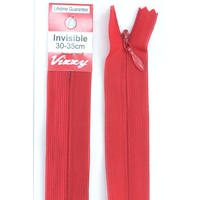 Vizzy Invisible Zip 30-35cm, Colour 72 RED, A Quality Brand Name Zipper