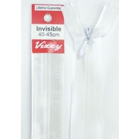 Vizzy Invisible Zip 40-45cm, Colour 01 WHITE