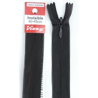 Vizzy Invisible Zip 40-45cm, #02 BLACK