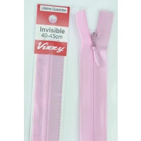 Vizzy Invisible Zip 40-45cm, Colour 121 DUSTY PINK, A Quality Brand Name Zipper