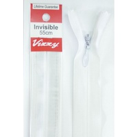 Vizzy Invisible Zip 55cm, Colour 01 WHITE