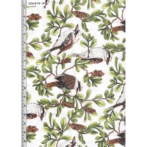 Guntree Friends, Kookaburras On Cream 7118/D, 110cm Wide