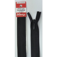 Vizzy Woven Tape Invisible Zip 18-23cm Colour 02 BLACK