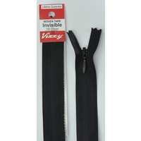 Vizzy Woven Tape Invisible Zip 18-23cm Colour 02 BLACK, A Quality Brand Name Zipper