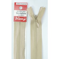 Vizzy Woven Tape Invisible Zip 18-23cm Colour 07 NATURAL, A Quality Brand Name Zipper