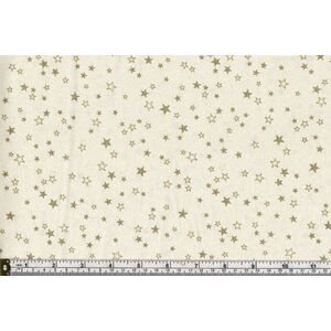 Cotton Fabric Style 8098 Colour 7309 Gold Stars Cream 110cm Wide Per Metre