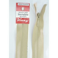 Vizzy Woven Tape Invisible Zip 40-45cm Colour 07 NATURAL, A Quality Brand Name Zipper