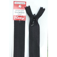 Vizzy Woven Tape Invisible Zip 55cm Colour 02 BLACK