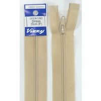 Vizzy Open End Dress Zip 20cm 07 NATURAL, A Quality Brand Name Zipper