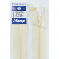 Vizzy Open End Dress Zip 20cm 66 BONE, A Quality Brand Name Zipper