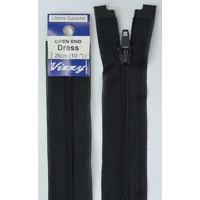 Vizzy Open End Dress Zip 26cm 02 BLACK, A Quality Brand Name Zipper