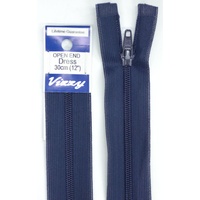 Vizzy Open End Dress Zip 30cm 58 NAVY, A Quality Brand Name Zipper