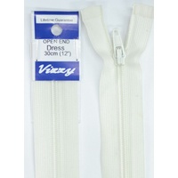 Vizzy Open End Dress Zip 30cm 66 BONE, A Quality Brand Name Zipper