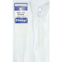 Vizzy Open End Dress Zip 36cm 01 WHITE