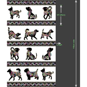 Dog On It, Dog Walk White Multi, 112cm Wide Cotton Fabric 9050/5109
