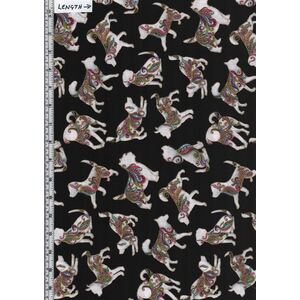Dog On It, Hot Diggity Black/Multi, 112cm wide Cotton Fabric 9050/5512