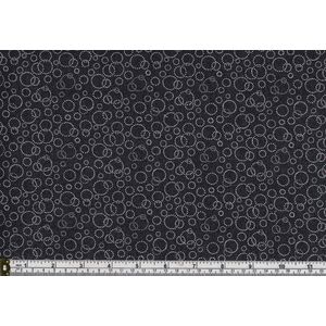 Cotton Fabric 9077A Black &amp; Whites BUBBLES, 110cm Wide Per Metre