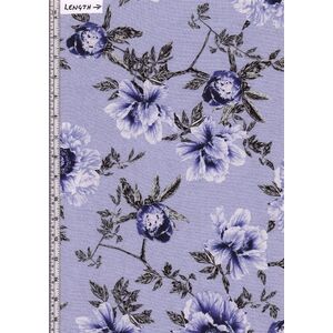 Benartex Violet Twilight, Pearlescent Floral Lilac, 112cm Wide Cotton 9105/1860