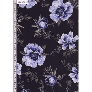 Violet Twilight, Floral Navy / Purple, 112cm Wide Cotton Fabric 9105/1866