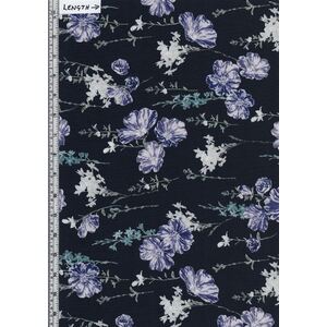 Violet Twilight, Pearl Garden Navy Purple 112cm Wide Cotton Fabric 9105/2166