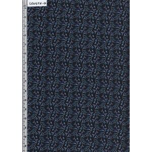 Violet Twilight, Pearly Scrolling Buds Navy/Purple 112cm Wide Cotton Fabric 9105/2366