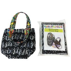 Reversible Treat Bag KIT - Funny Bones, Pattern, Fabric, Batting