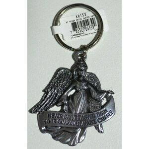 Never Drive Faster Than Your Gaurdian Angel Can Fly KeyRing, Pewterl, Beautiful