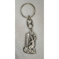 Keyring Large St Christopher 45 x 27mm Medallion 100mm Overall Length Italy