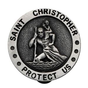 Visor Clip Pewter St Christopher KVC102