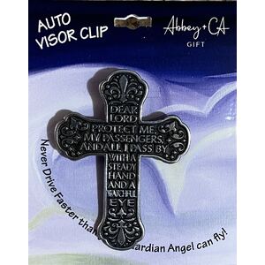 Motorists Prayer-Dear Lord Pewter Visor Clip, 48mm x 65mm KVC178