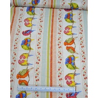 Bush Babies Stripe Panel Red, 110cm Wide per Metre