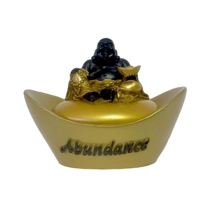 Abundance Buddha Statuette With Compartment, 90mm High x 120mm Long