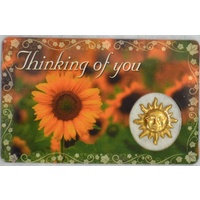 THINKING OF YOU, Inspirational Card &amp; Heart Charm, 54mm x 85mm, Inspirational Gift, Card Made in Canada.
