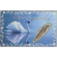 WITH SYMPATHY, Inspirational Card &amp; Heart Charm, 54mm x 85mm, Inspirational Gift