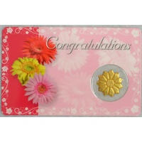 CONGRATULATIONS, Inspirational Card &amp; Heart Charm, 54mm x 85mm, Inspirational Gift