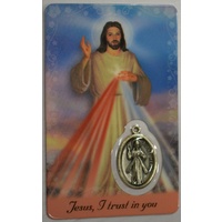 DEVINE MERCY, Window Prayer Card &amp; Charm, 54mm x 85mm, Inspirational, MERCY PRAYER