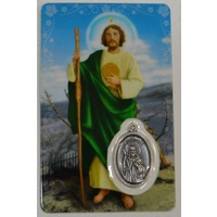 SAINT JUDE, Window Prayer Card &amp; Charm, 54mm x 85mm, Inspirational