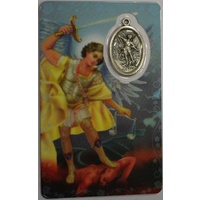 ST MICHAEL, Window Prayer Card &amp; Charm, 54mm x 85mm, Inspirational