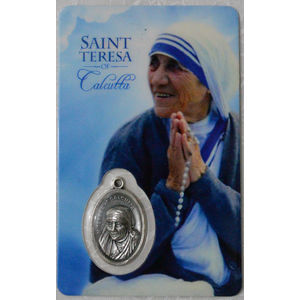 ST TERESA OF CALCUTTA, Window Prayer Card &amp; Charm, 54mm x 85mm, Inspirational