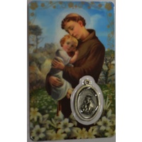 ST ANTHONY, Window Prayer Card &amp; Charm, 54mm x 85mm, Inspirational Card