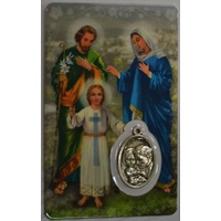 HOLY FAMILY, Window Prayer Card &amp; Charm, 54mm x 85mm, Inspirational Card